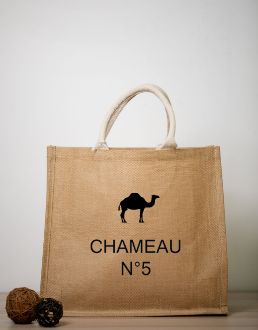 Cabas chameau numéro 5 beige et noir